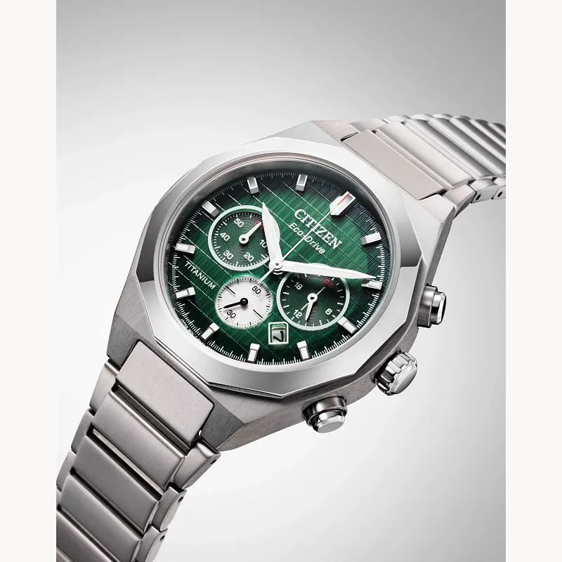 Zenshin Senkei Green Dial Super Titanium Bracelet CA4691-59X | CITIZEN Zenshin Senkei Green Dial Super Titanium Bracelet CA4691-59X | CITIZEN